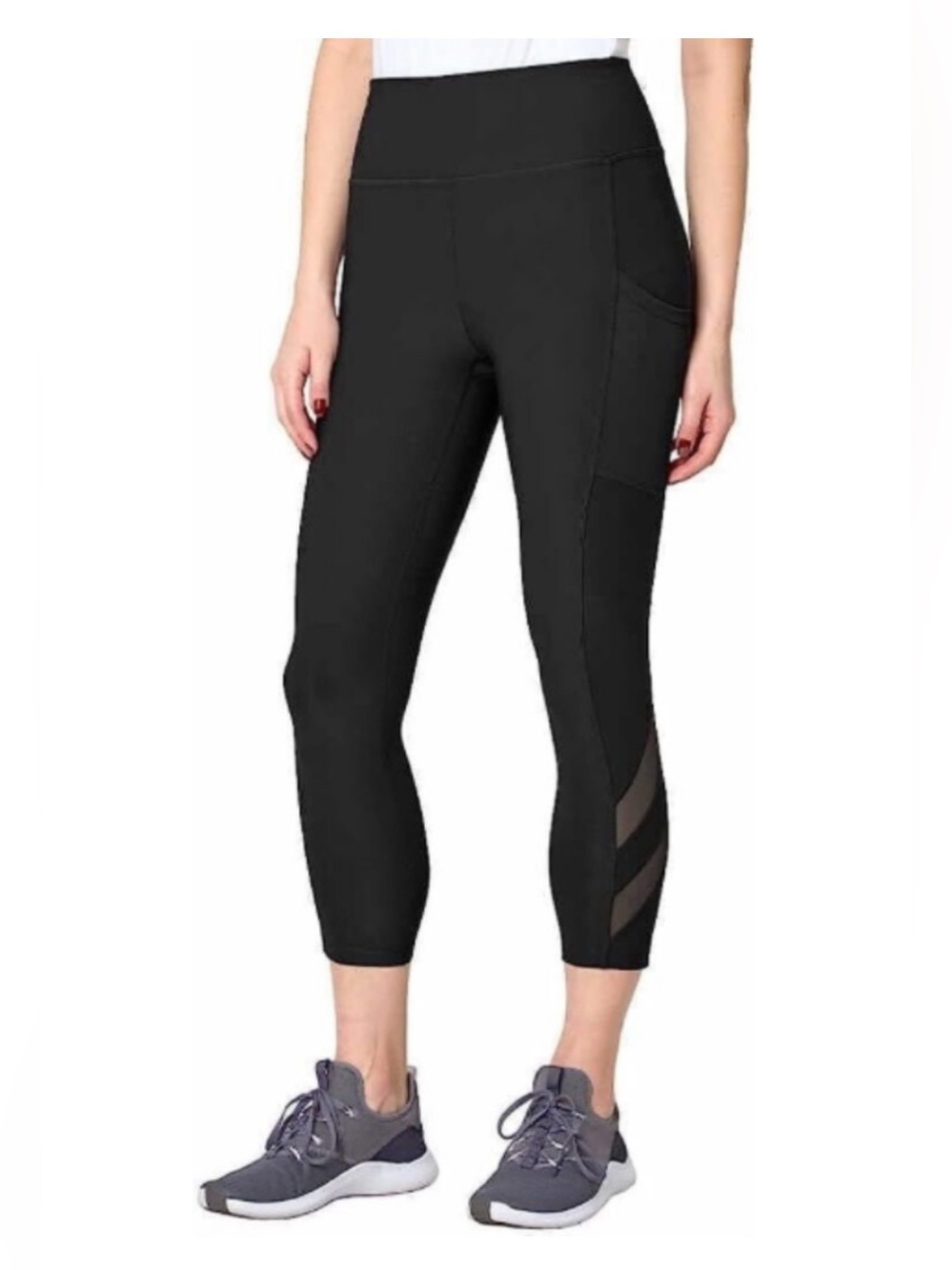 Mondetta High Waist Active Capri Leggings-Black Large-New